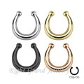 U Shaped Plain Non Piercing Clip On Fake Septum Hanger